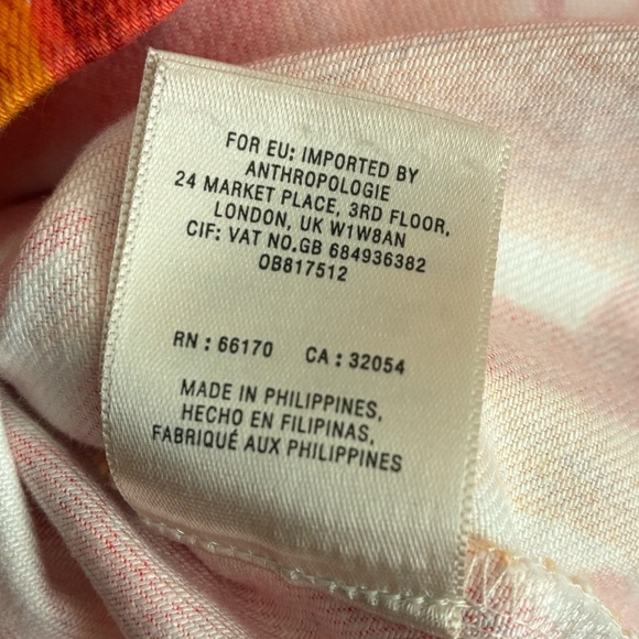 Maeve by Anthropologie Button up Banana Grove Denim Midi A-Line Skirt Orange 4 - Picture 9 of 13